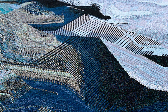 Glacial Drift - Jacquard Woven Throw Blanket by Glitch Textiles