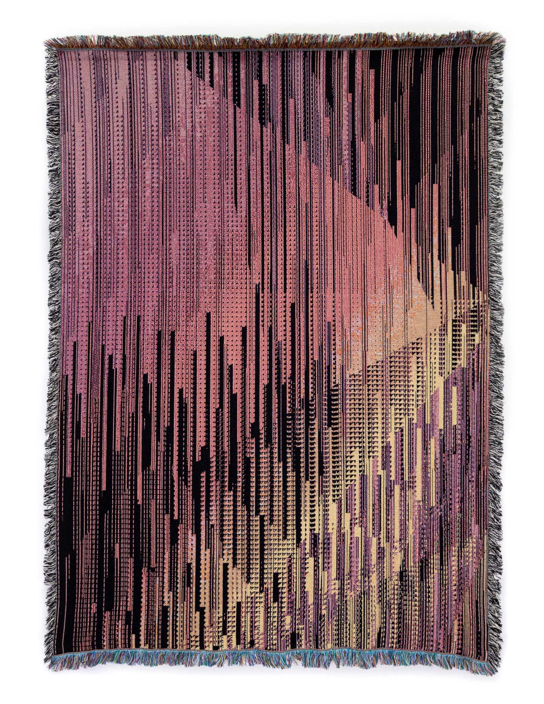 Sunburst - Jacquard Woven Throw Blanket by Glitch Textiles