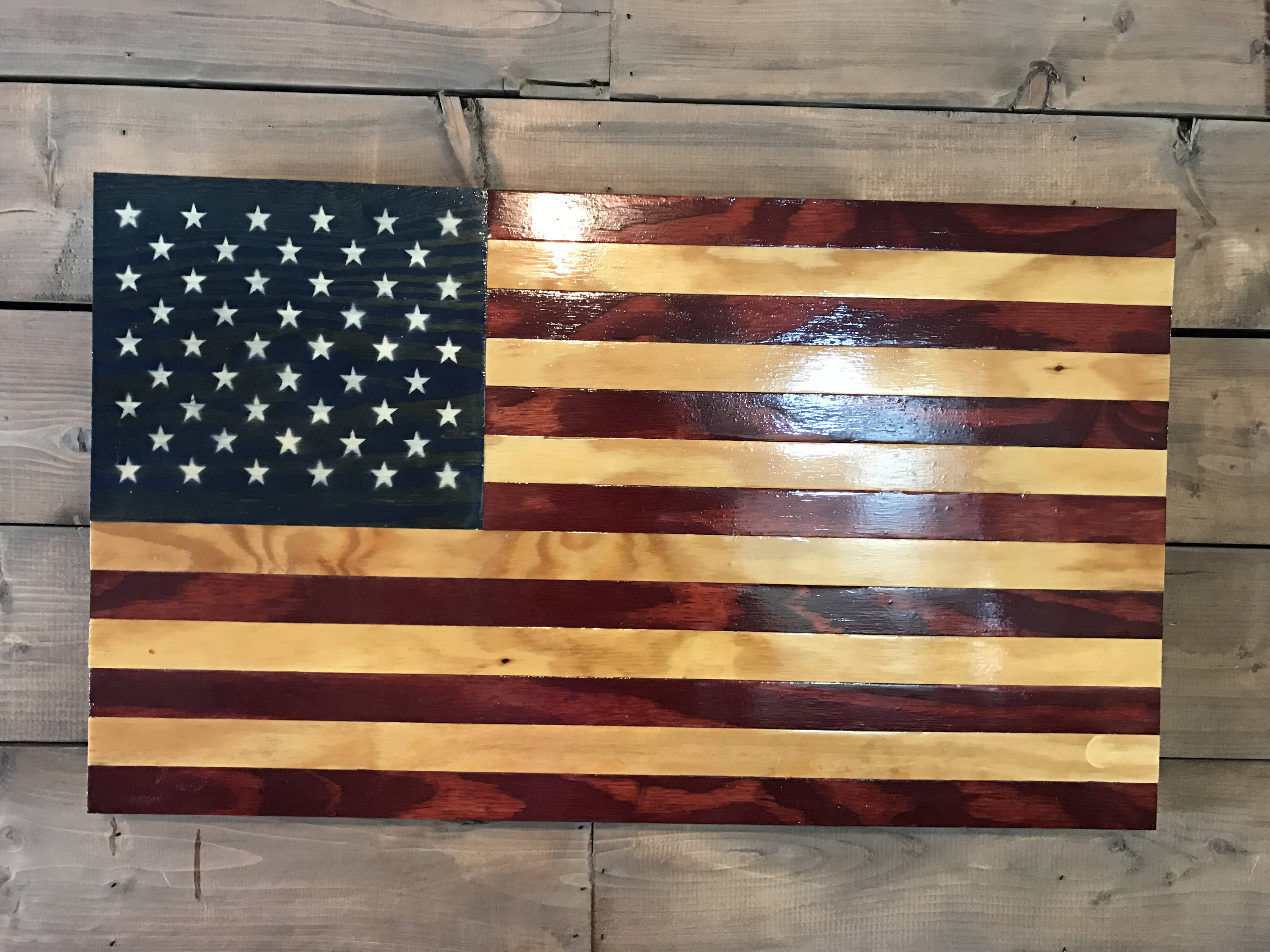Rustic American American Flag Military Veteran Made Wood Etsy