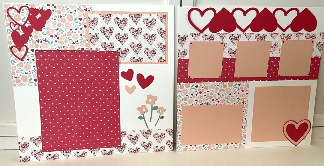 TRUE LOVE 12x12 Two Page Scrapbook Layout Kit or Pre-made - Etsy