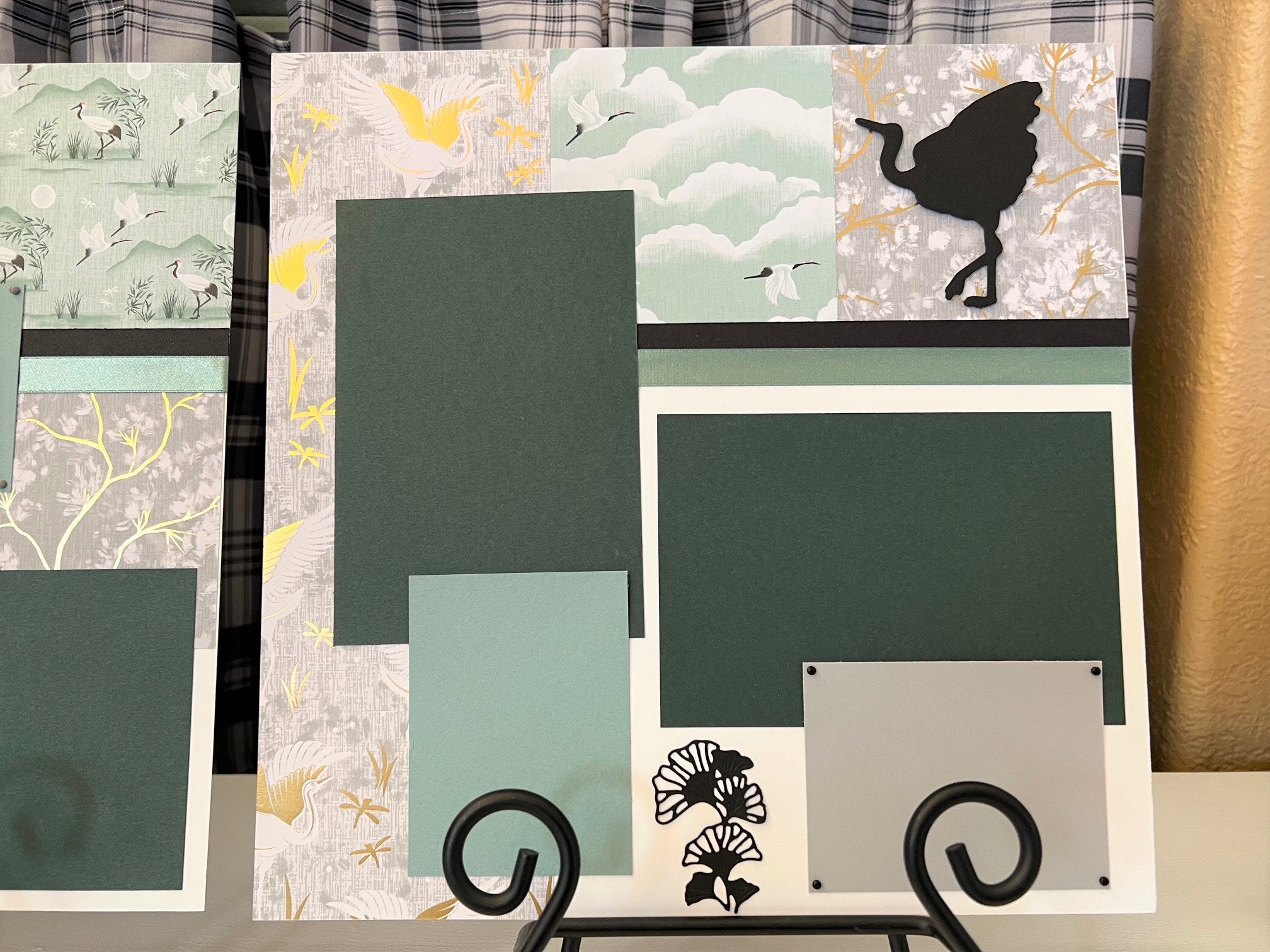 CRANE 12x12 Two Page Scrapbook Layout Pre-made - Etsy