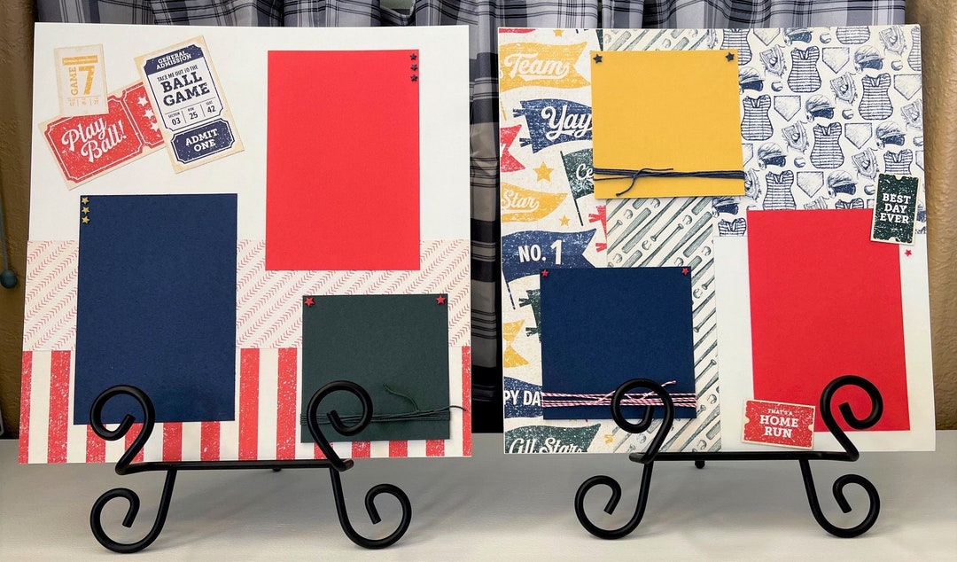 BASEBALL 12x12 Two Page Scrapbook Layout Kit or Pre-made - Etsy