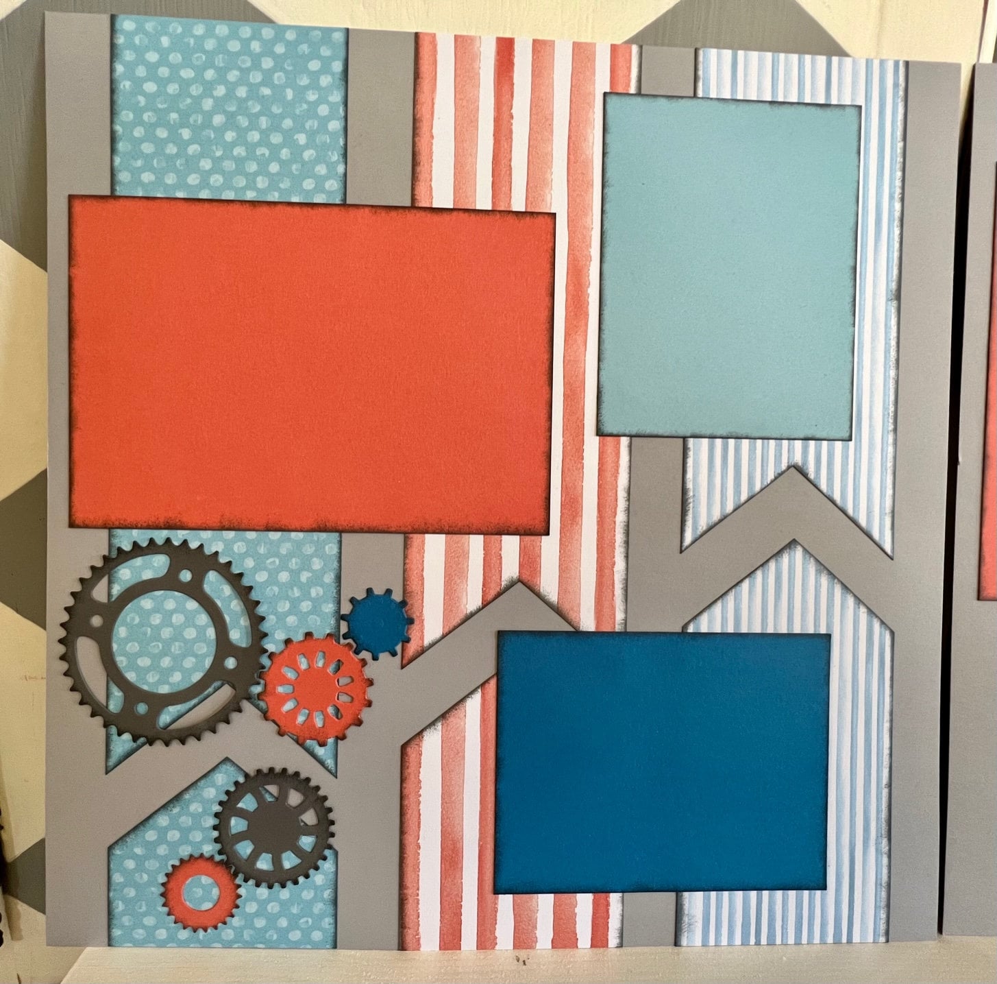 GEARS 12x12 Two Page Scrapbook Layout Kit or Pre-made - Etsy