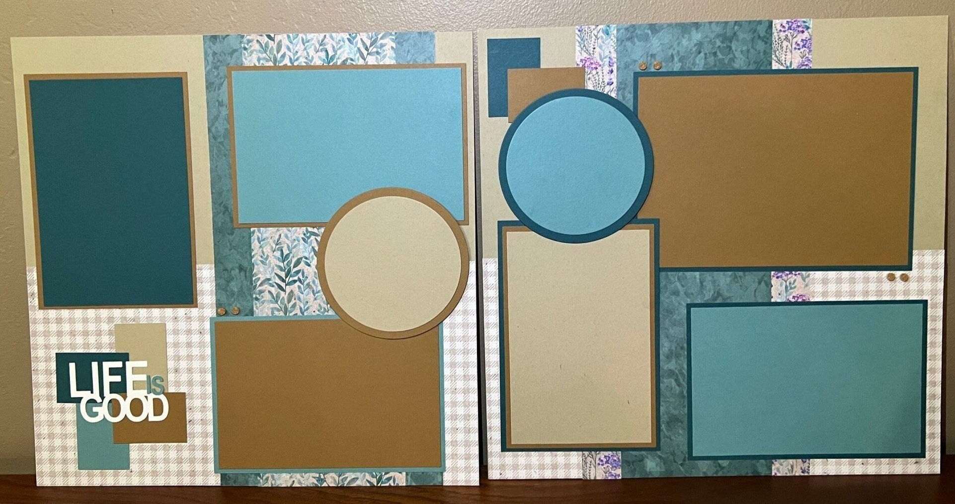 LIFE IS GOOD 12x12 Two Page Scrapbook Layout Kit or Pre-made - Etsy