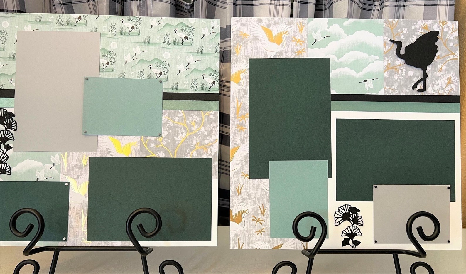 CRANE 12x12 Two Page Scrapbook Layout Pre-made - Etsy