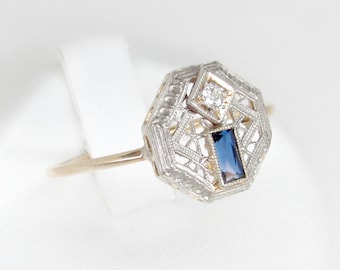 Art Deco Engagement Ring Etsy