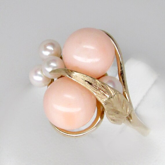 coral ring, angel coral ring, pink coral ring, vin