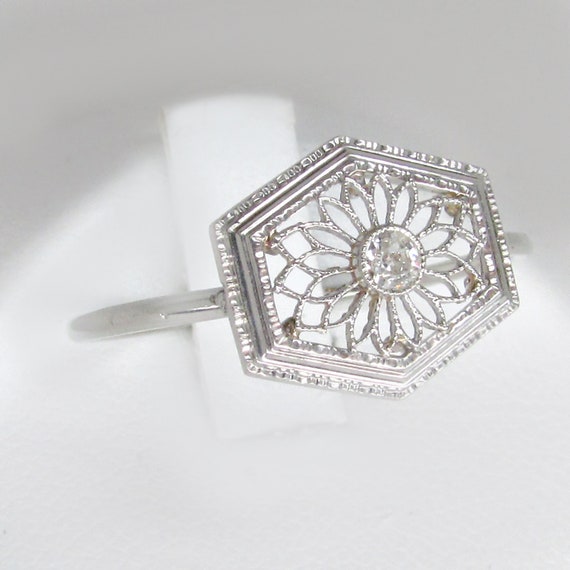white gold diamond ring, art deco diamond ring, an