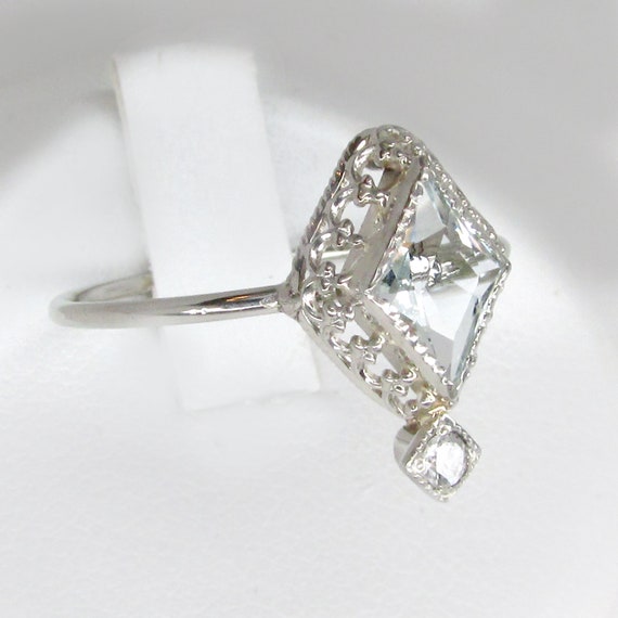 aquamarine ring, white gold aquamarine ring, aquam