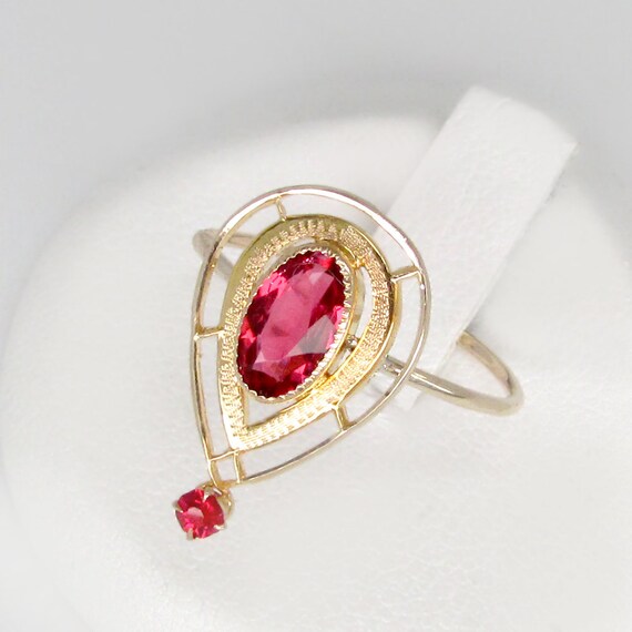 red tourmaline ring