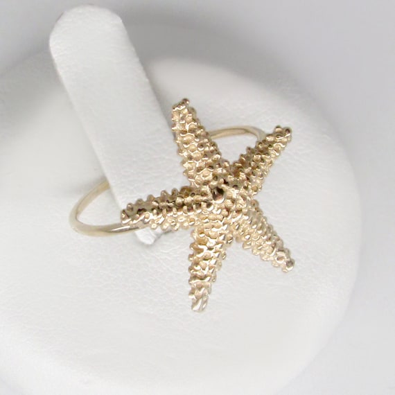 ONE STERLING SILVER STARFISH CHARM 16 MM PENDANT WITH INTEGRAL CLOSED RING