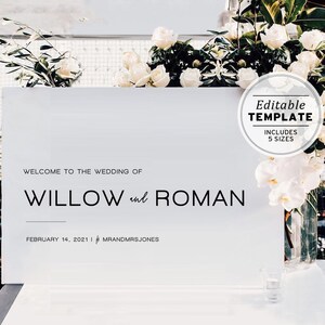 Minimalist Wedding Welcome Sign Template, Welcome to our Wedding, Wedding Welcome Sign Printable, Digital Download #020