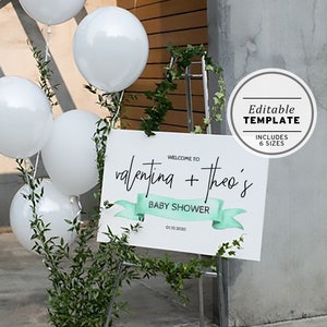 Baby Shower Welcome Sign, Printable Baby Shower Template, Baby Shower Decor, Gender Neutral Baby Shower Poster