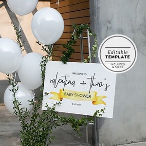 Baby Shower Welcome Sign, Printable Baby Shower Template, Baby Shower Decor, Gender Neutral Baby Shower Poster