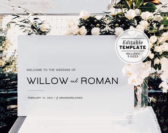 Minimalist Wedding Welcome Sign Template, Welcome to our Wedding, Wedding Welcome Sign Printable, Digital Download #020