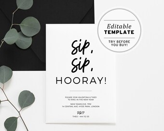 Engagement Party Invitation, Editable Template, Printable #030