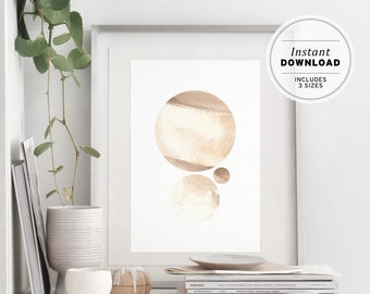 Ecru Luna Minimalist Abstract Printable Art | INSTANT DOWNLOAD