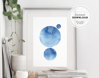 Azure Water Minimalist Abstract Printable Art | INSTANT DOWNLOAD