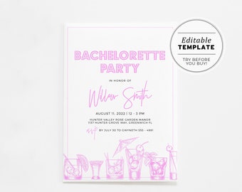 Taffy Bachelorette Party Invitation | EDITABLE TEMPLATE