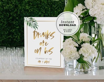 Wedding Open Bar Sign Printable Instant Download