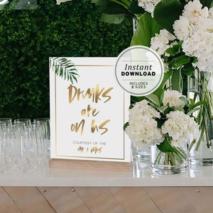 Wedding Open Bar Sign Printable Instant Download