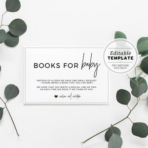 Juliette minimalistische boeken voor baby, baby shower uitnodiging insteekkaart, afdrukbare boeken voor baby uitnodigen, boeken voor baby verzoek invoegen #004
