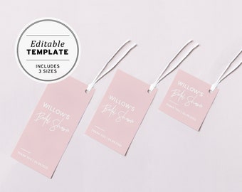Blush Minimalist Favor Swing Tags | EDITABLE TEMPLATE #035