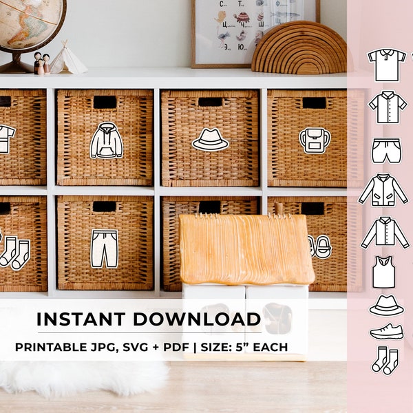 Kids Clothing Organisation Label Printables | INSTANT DOWNLOAD, PRINTABLE #004