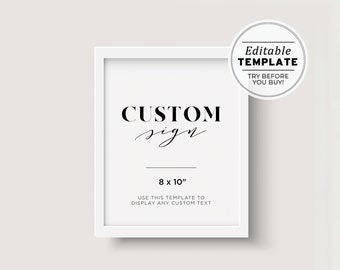 Mr White Minimalist Customizable Blank Sign Printable Template 8x10" #001