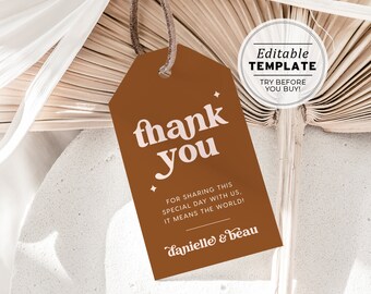Mae Retro Custom Swing Tag or Sticker Printable | EDITABLE TEMPLATE #096