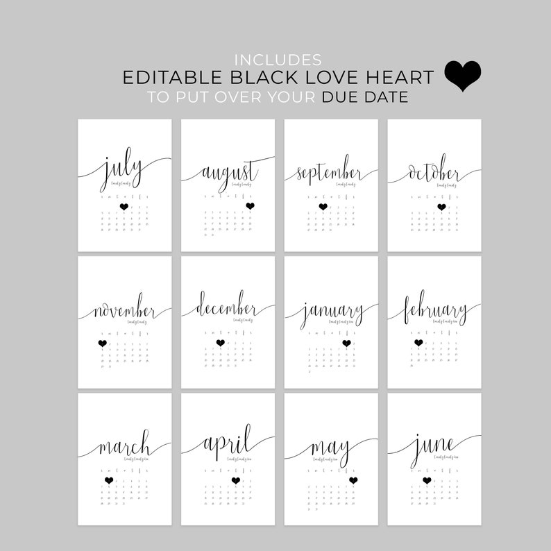 Download The Louis Pregnancy Announcement Calendar EDITABLE TEMPLATE | Etsy