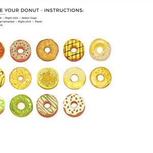 Juliette Minimalist Donut Bar Sign Template Pick from 88 Watercolor Illustrations, EDITABLE TEMPLATE, Printable 004 image 4