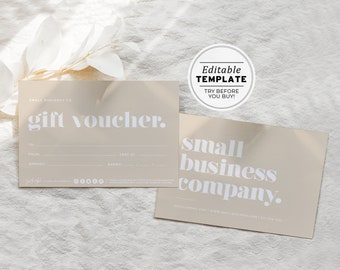 Scandi Minimalist Gift Certificate Template, Gift Voucher Printable #053 #043