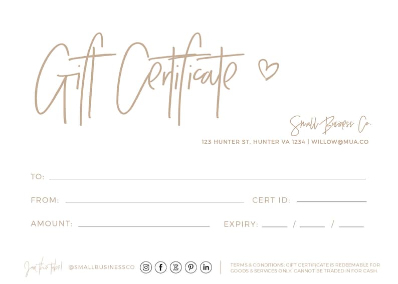 Nue Minimalist Gift Certificate Template, Gift Voucher Printable 052 043 image 6
