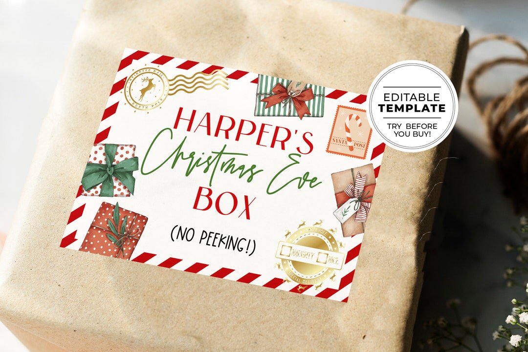Christmas Eve Box Label, Special Delivery Night Before Christmas ...