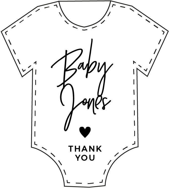 Printable Onesie Favor Tag Template Gender Neutral Baby 