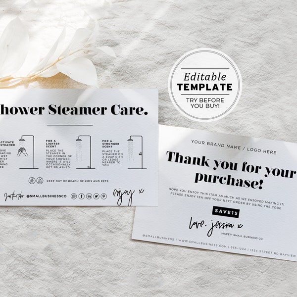 Shower Steamer Label Template Etsy