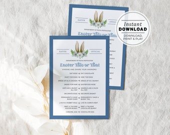 Easter This or That Game, Kids Easter Game, Easter Hunt Game | INSTANT DOWNLOAD #099