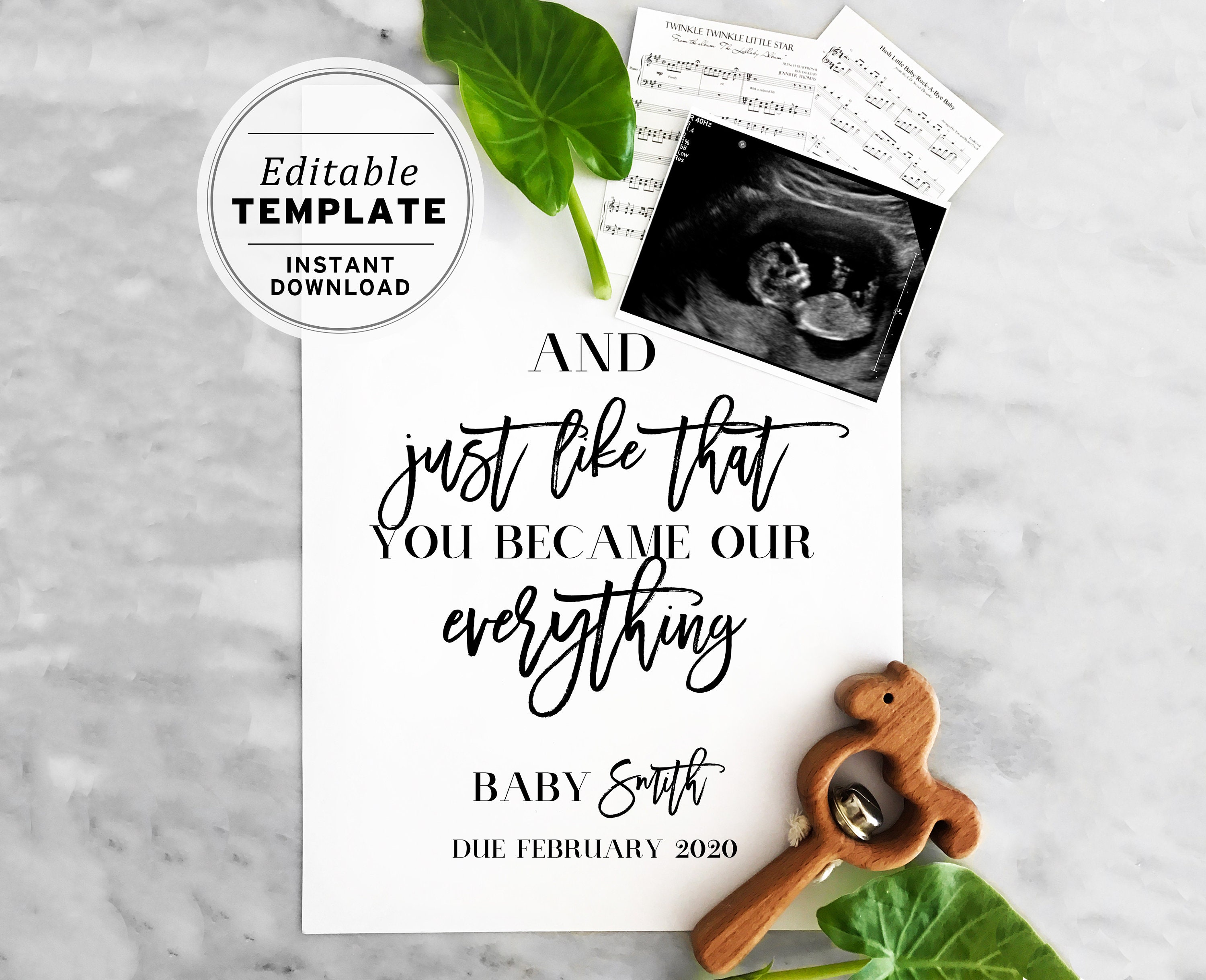 Pregnancy Announcement Inspirational Quote Poster Etsy