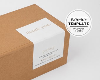 Minimalist Box Packaging Label 4 Sizes: 3x3" / 3x4" / 3x5" / 3x6" EDITABLE TEMPLATE #053 #043 Scandi Minimalist