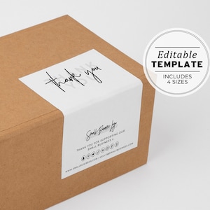 Minimalist Box Packaging Label 4 Sizes: 3x3