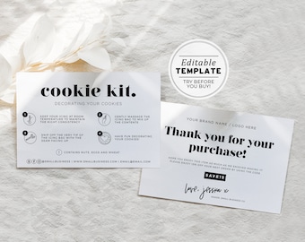 Mr White DIY Cookie Kit Instructions and Thank You Card, Thank You Package Insert | EDITABLE TEMPLATE #055 #043