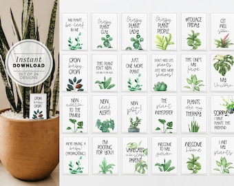 Crazy Plant Lady, Plant Parent, Milestone Cards - SET OF 24, Pot Plant Humor, Print at home Instant Download