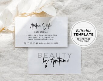 Kiki Minimalist Business Card Template, Printable #050 #043