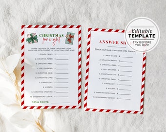 Christmas Price is Right Game, Holidays Price is Right Game, Christmas Party Games, Christmas Activities | PRINTABLE EDITABLE TEMPLATE