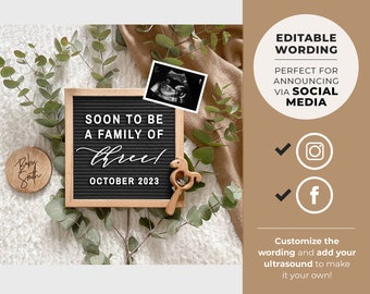 Lyra Pregnancy Announcement digital, Social Media Pregnancy Announcement, Pregnancy Template