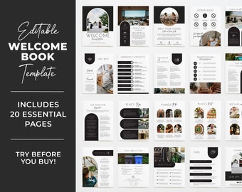 Welcome Book Template, House Host Manual Guidebook Template, Vacation Rental Template, Real Estate, Printable House Manual | Celine #043