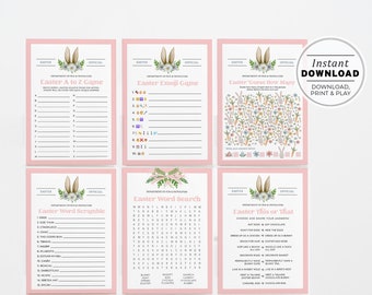 Easter Game Bundle, 6 Kids Easter Game, Easter Hunt Game | INSTANT DOWNLOAD #099