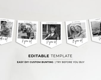 Minimalist Graduation Photos Banner Printable Editable Template #004 Juliette