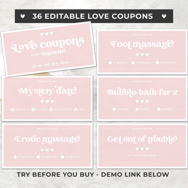 Romantic Coupons Etsy
